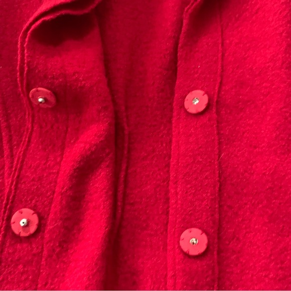 Cabi Women's Large Semi-Formal Red Merino Wool Belted Sweater Jacket Style #167 - Picture 7 of 9